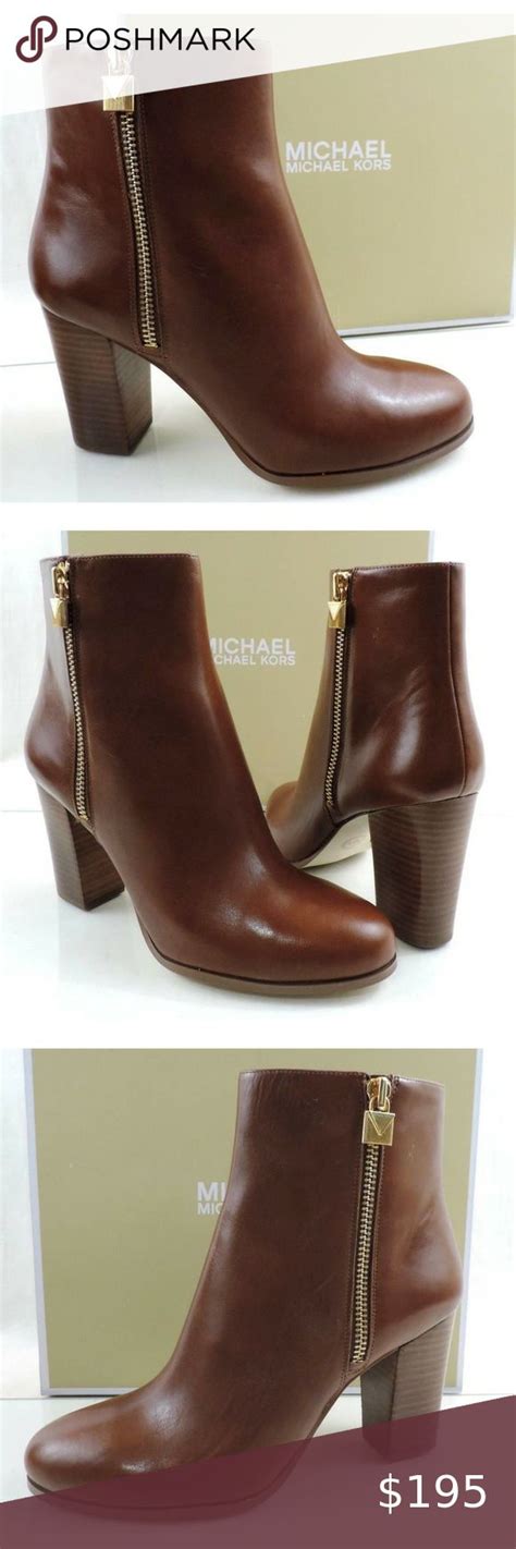 michael kors margaret bootir leather dk caramel|MICHAEL Michael Kors Margaret Booties .